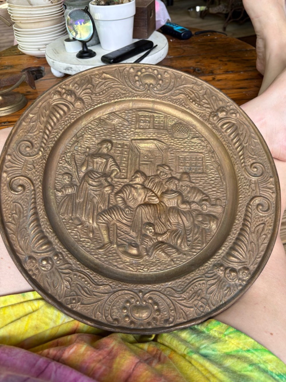 Vintage Brass Wall plate made in England